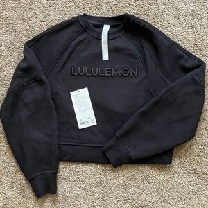 lululemon athletica Black Crewneck Sweatshirt with Raised Logo